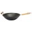 Dexam School of Wok Pre-Seasoned Carbon Steel Flat Base Wok 360mm