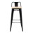 Bolero Bistro Backrest High Stools with Wooden Seat Pad Black (4 Pack)