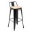 Bolero Bistro Backrest High Stools with Wooden Seat Pad Black (4 Pack)