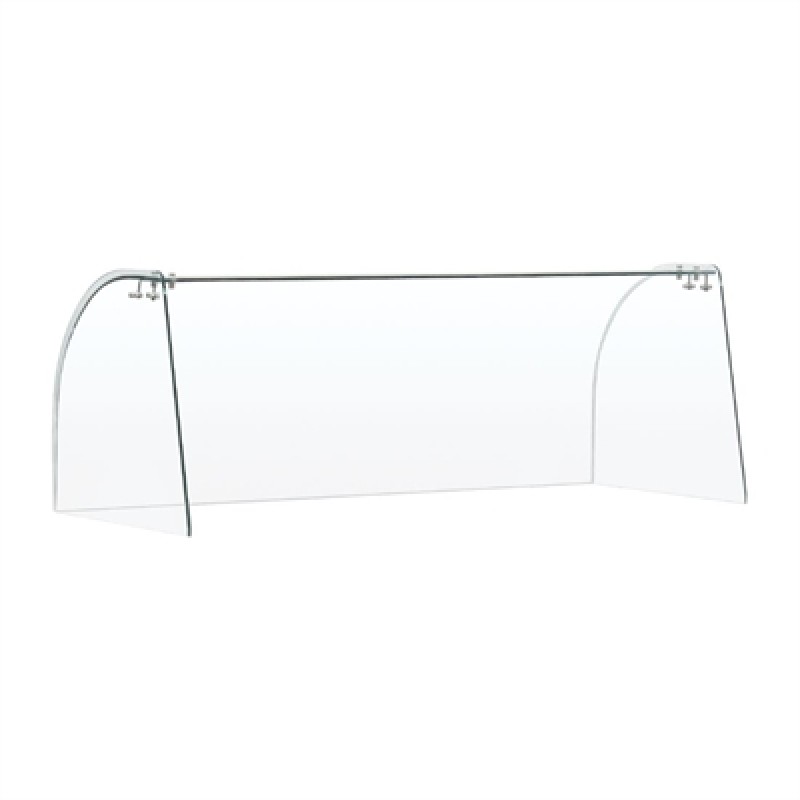 Curved Glass Sneeze Guard Assembly