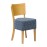 Asti Padded Soft Oak Dining Chair with Blue Diamond Deep Padded Seat and Back (2 Pack)