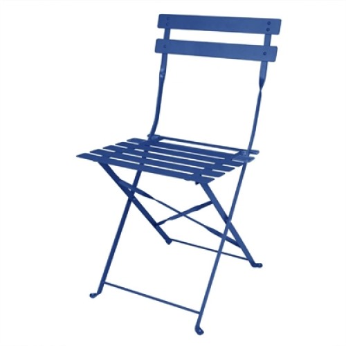 Bolero Perth Dark Navy Pavement Style Steel Folding Chairs (2 Pack)