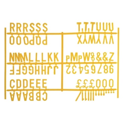 Beaumont 20mm Letter Set (540 characters) Yellow