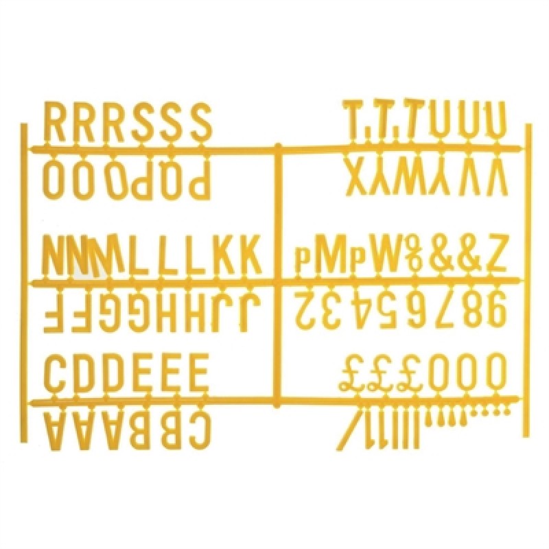 Beaumont 20mm Letter Set (540 characters) Yellow