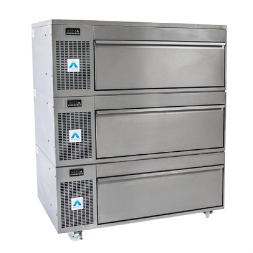 Adande 3 Drawer Variable Temp Fridge Freezer with Standard Castors & Solid Work Top VCS R2 V1