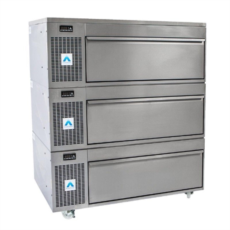Adande 3 Drawer Variable Temp Fridge Freezer with Standard Castors & Solid Work Top VCS R2 V1