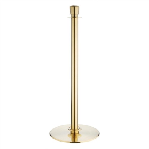 Bolero Flat Base Barrier Banner Posts Brushed Brass (2 Pack)