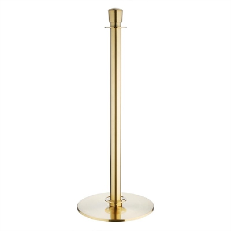 Bolero Flat Base Barrier Banner Posts Brushed Brass (2 Pack)