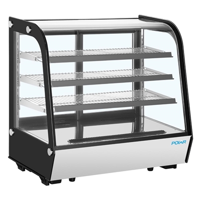 Polar G-Series Rounded Glass Countertop Display Fridge 185Ltr